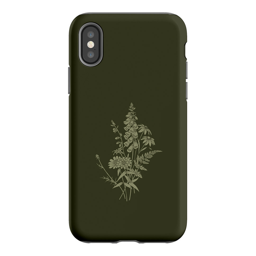 Wildflowers Olive Printed Phone Cases iPhone XS / Armoured by Typoflora - The Dairy