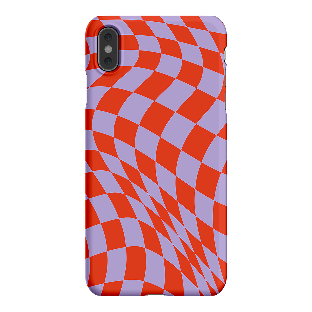 Wavy Check Scarlet on Lilac Matte Case Matte Phone Cases iPhone XS Max / Snap by The Dairy - The Dairy