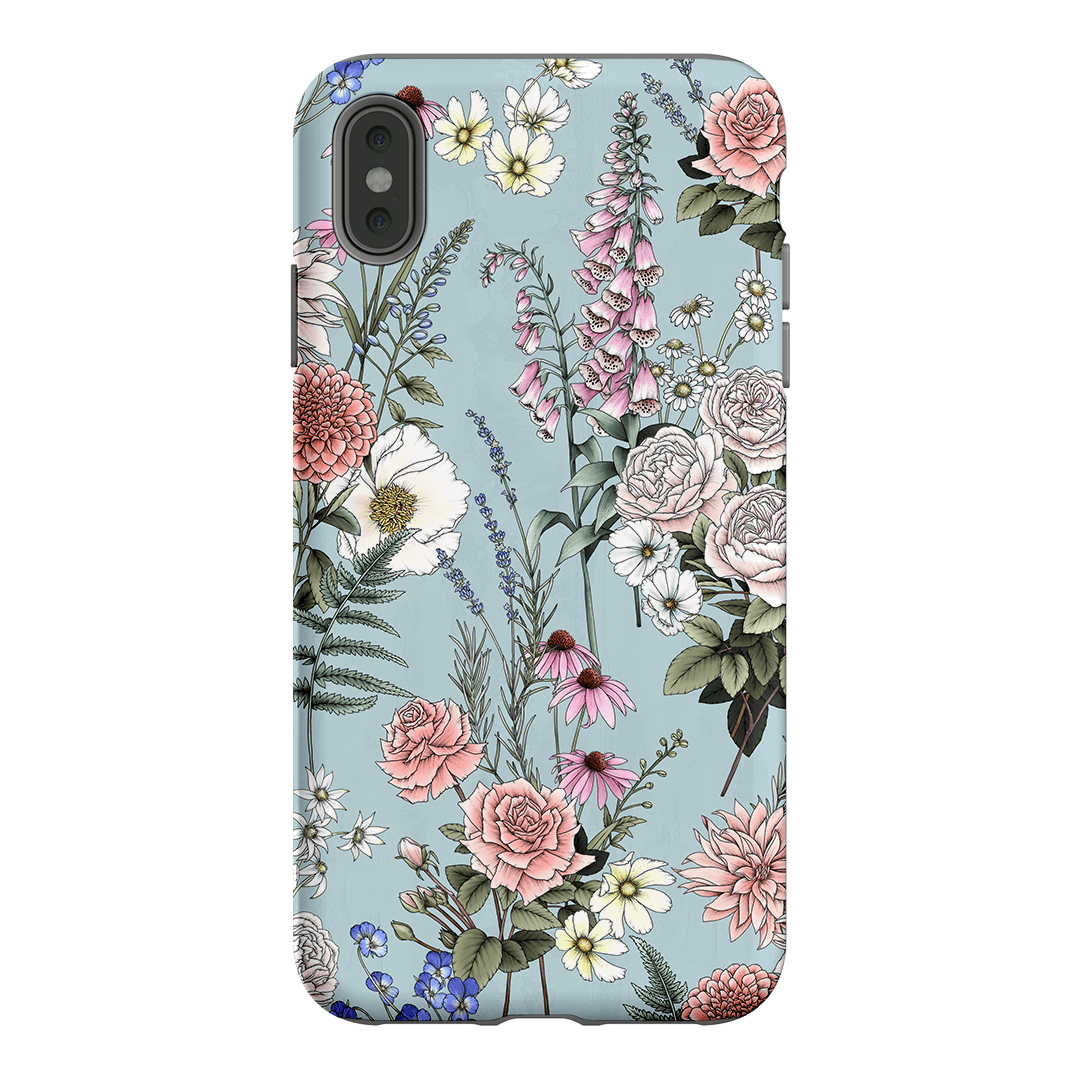 Garden Party Blue Printed Phone Cases iPhone XS Max / Armoured by Typoflora - The Dairy