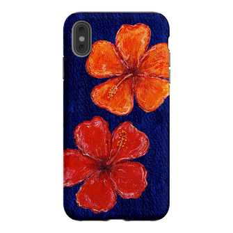Hibiscus Flower Deep Blue Printed Phone Cases iPhone XS Max / Armoured by BG. Studio - The Dairy