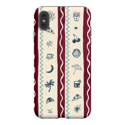 Summer Snacks Burgundy Printed Phone Cases iPhone XS Max / Armoured by Charlie Taylor - The Dairy