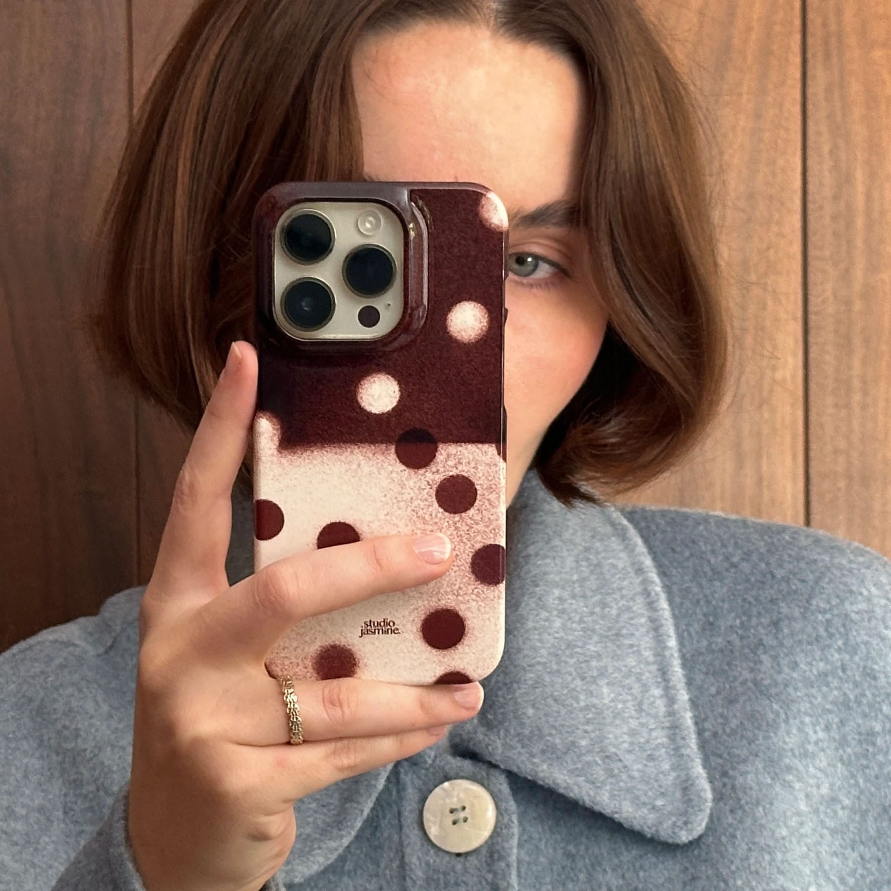Espresso Polka Dot Printed Phone Cases by Jasmine Dowling - The Dairy