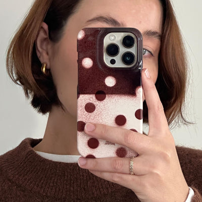 Espresso Polka Dot Printed Phone Cases iPhone 17 / Armoured by Jasmine Dowling - The Dairy