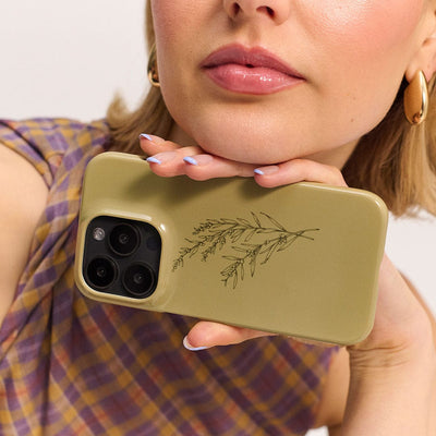 Khaki Wattle Printed Phone Cases iPhone 16 / Armoured by Typoflora - The Dairy