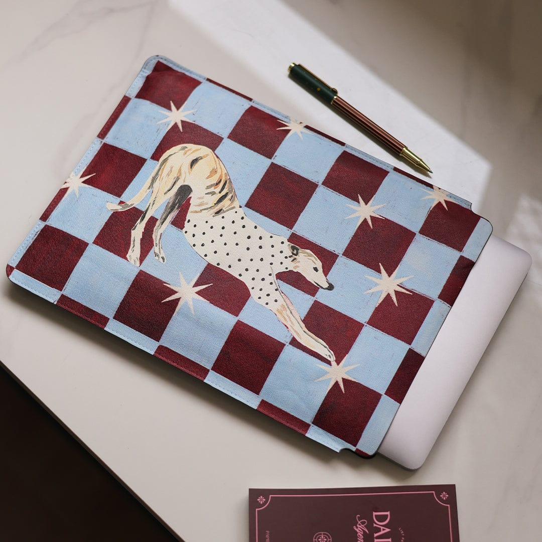 Check Greyhound Laptop & iPad Sleeve Laptop & Tablet Sleeve by Lisa Hu - The Dairy