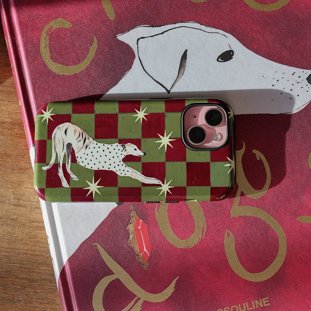 Check Greyhound Green Printed Phone Cases by Lisa Hu - The Dairy