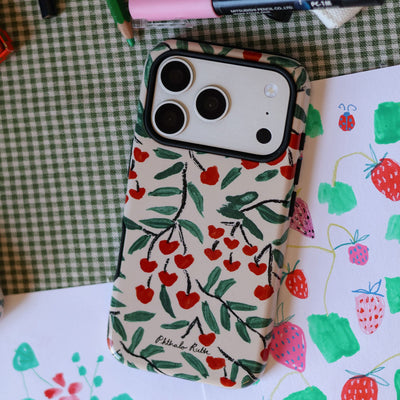 Cherry Love Printed Phone Cases iPhone 17 / Armoured by Phthalo Ruth - The Dairy