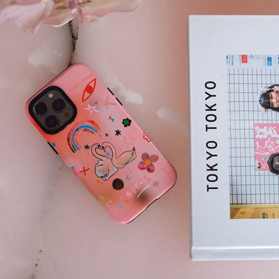 Pink Swan Printed Phone Cases iPhone 16 / Armoured by Kate Eliza - The Dairy