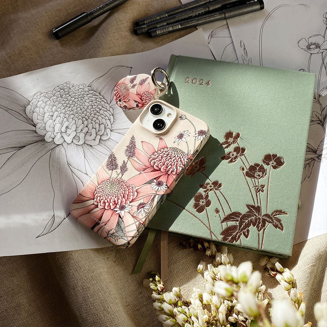 Pink Waratah Printed Phone Cases by Typoflora - The Dairy
