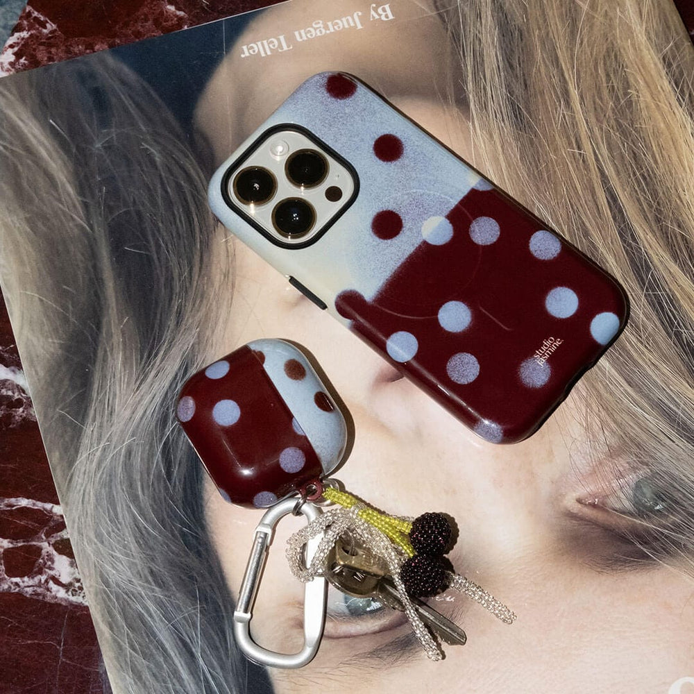 Plum Polka Dot AirPods Pro Case AirPods Pro Case by Jasmine Dowling - The Dairy
