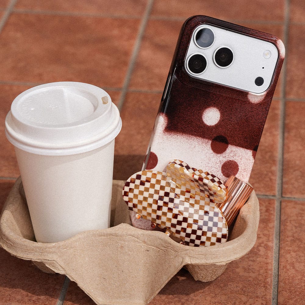 Espresso Polka Dot Printed Phone Cases by Jasmine Dowling - The Dairy