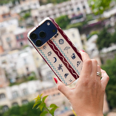 Summer Snacks Burgundy Printed Phone Cases iPhone 17 / Armoured by Charlie Taylor - The Dairy
