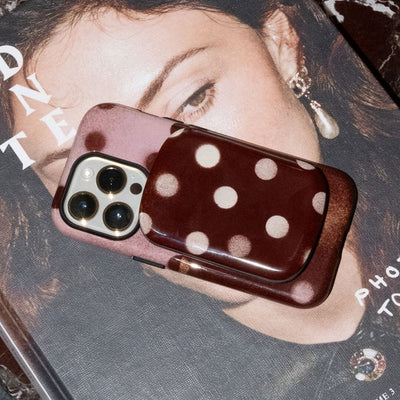 Mocha Polka Dot ChargePod MagSafe Power Bank ChargerPod Power Bank + Shell by Jasmine Dowling - The Dairy