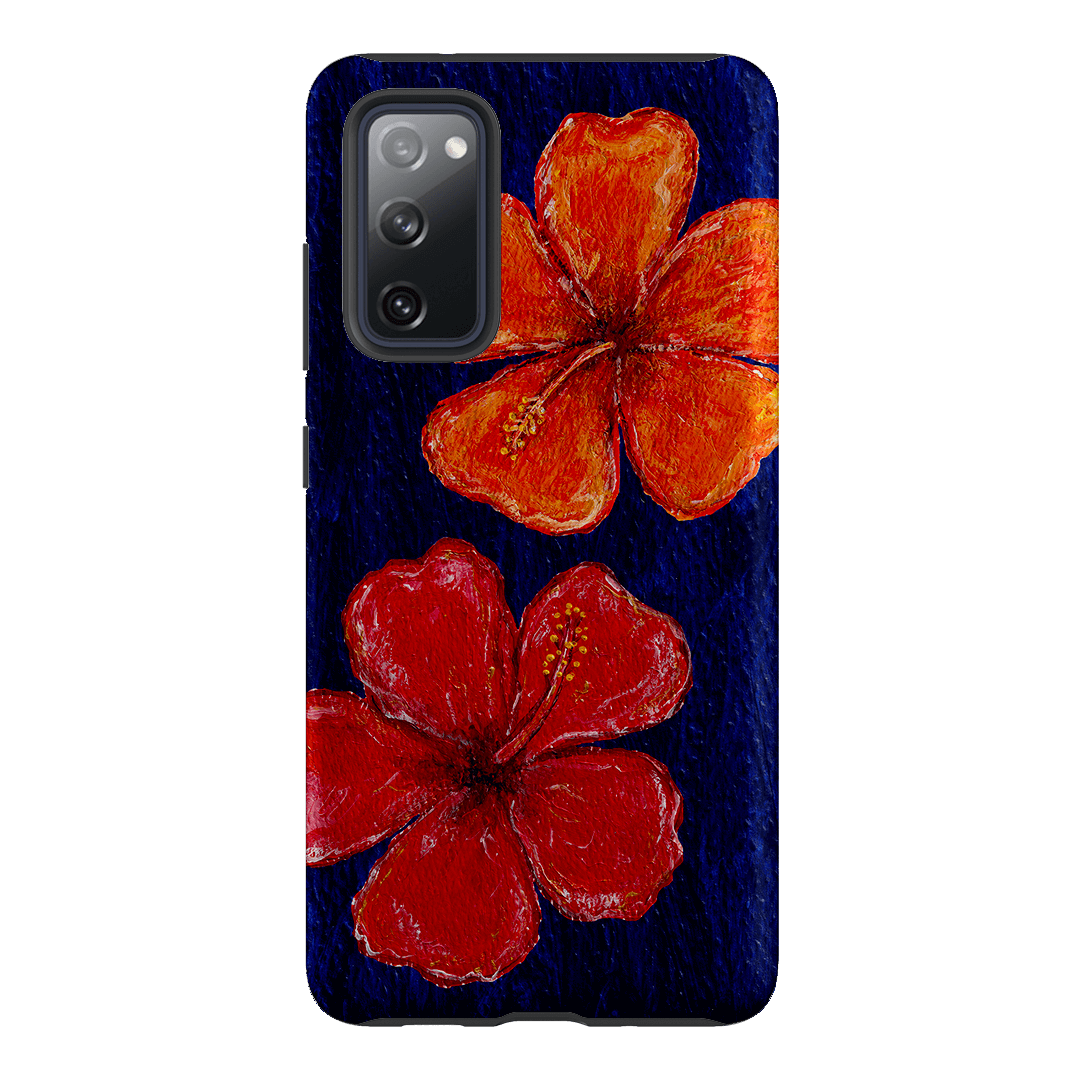 Hibiscus Flower Deep Blue Printed Phone Cases Samsung Galaxy S20 FE / Armoured by BG. Studio - The Dairy