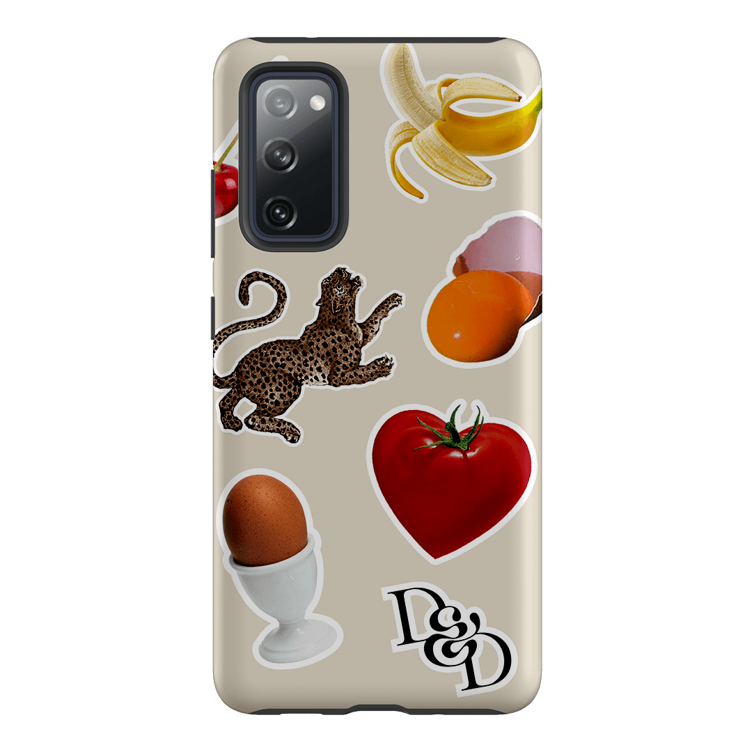 Sunday Stickers Cream Printed Phone Cases Samsung Galaxy S20 FE / Armoured by Desmond & Dempsey - The Dairy