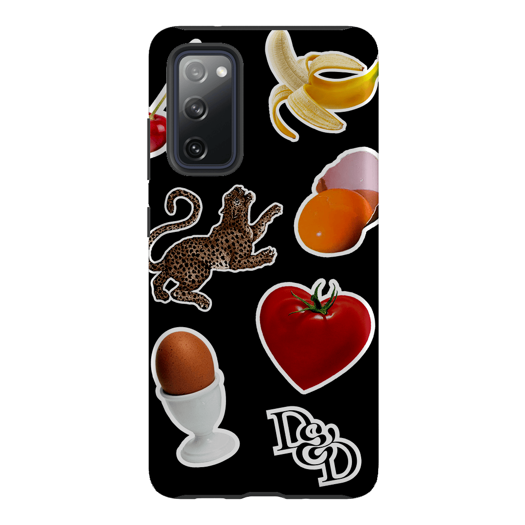 Sunday Stickers Black Printed Phone Cases by Desmond & Dempsey - The Dairy