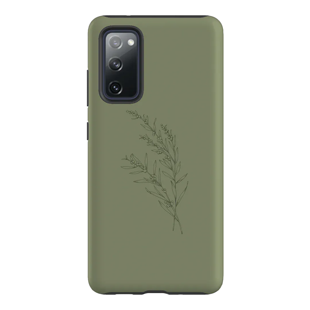 Khaki Wattle Printed Phone Cases Samsung Galaxy S20 FE / Armoured by Typoflora - The Dairy
