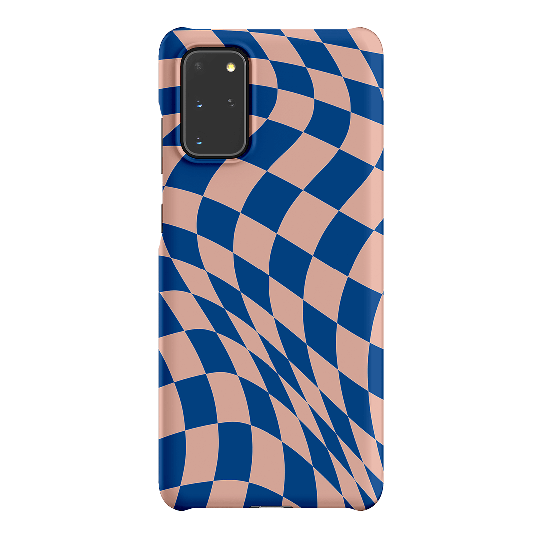 Wavy Check Cobalt on Blush Matte Case Matte Phone Cases Samsung Galaxy S20 Plus / Snap by The Dairy - The Dairy
