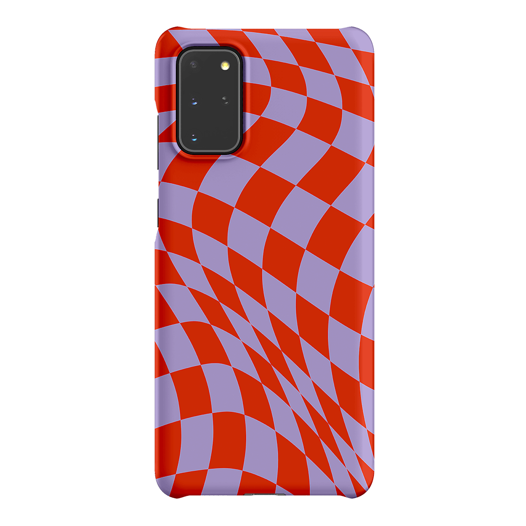 Wavy Check Scarlet on Lilac Matte Case Matte Phone Cases Samsung Galaxy S20 Plus / Snap by The Dairy - The Dairy