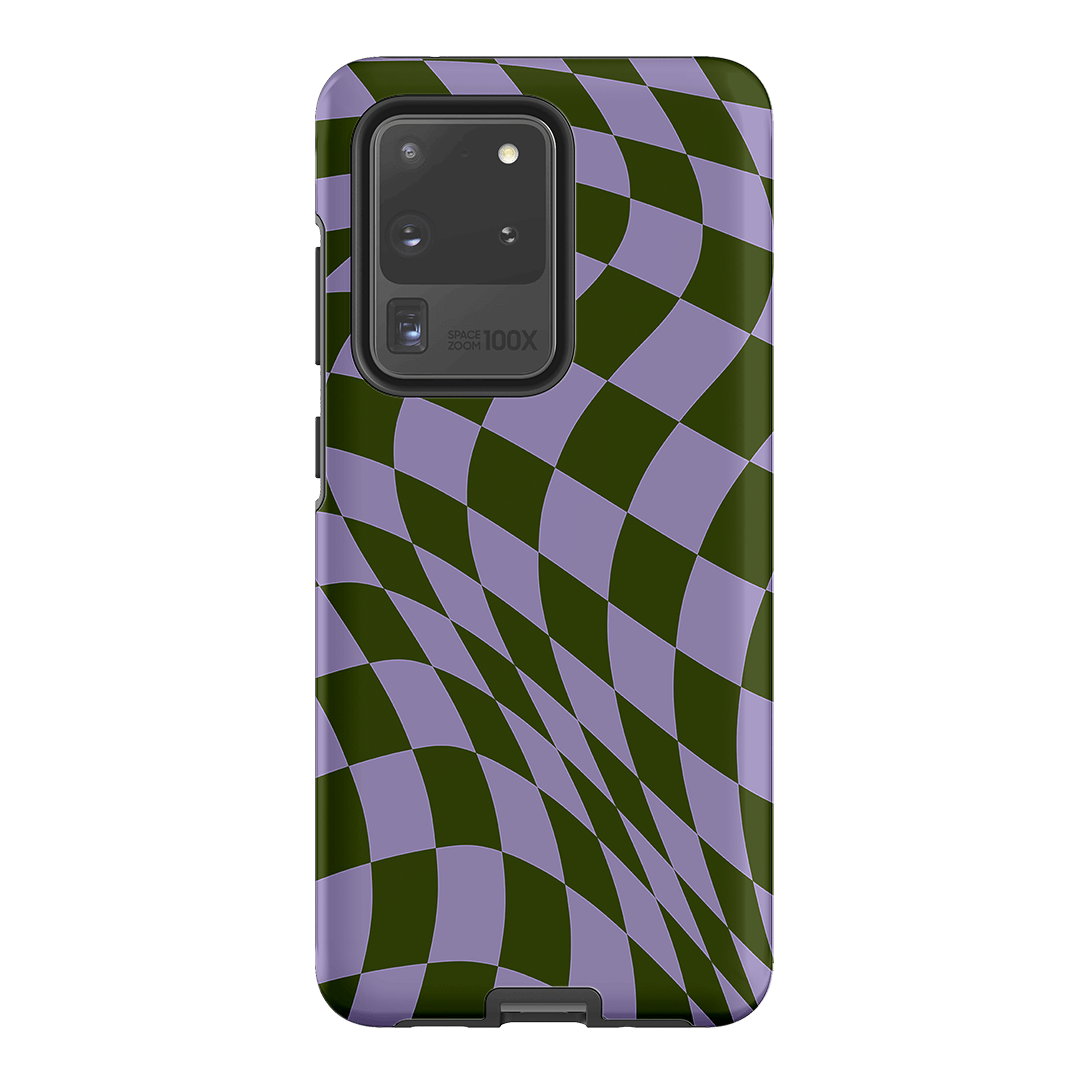 Wavy Check Forest on Lilac Matte Case Matte Phone Cases Samsung Galaxy S20 Ultra / Armoured by The Dairy - The Dairy