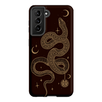 Astro Snake in Brown Printed Phone Cases by Veronica Tucker - The Dairy