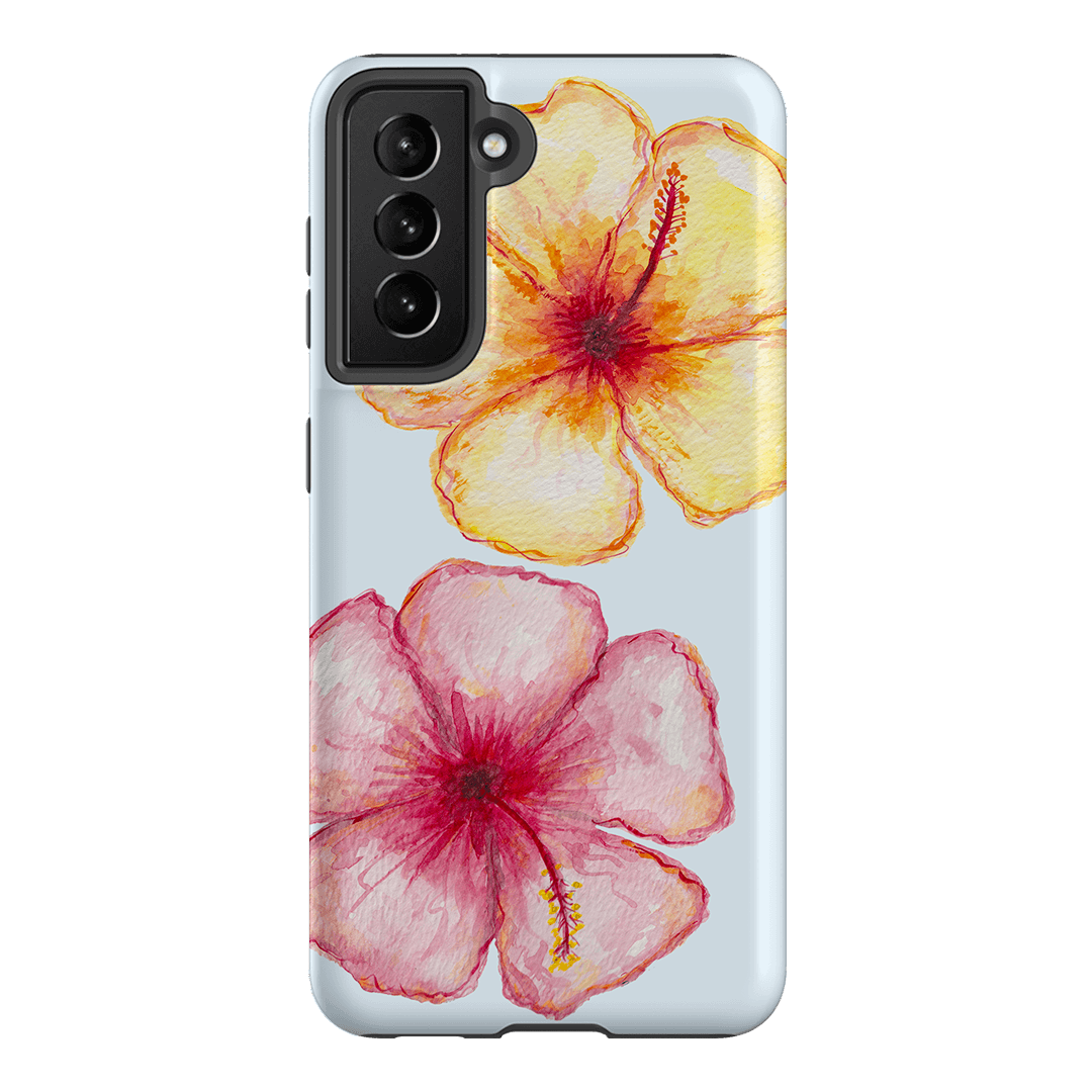 Hibiscus Flower Blue Printed Phone Cases Samsung Galaxy S21 / Armoured by BG. Studio - The Dairy