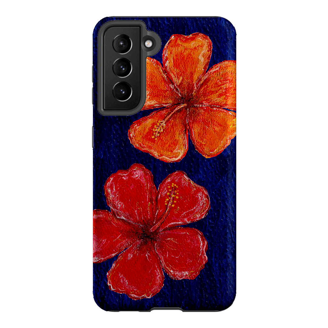 Hibiscus Flower Deep Blue Printed Phone Cases Samsung Galaxy S21 / Armoured by BG. Studio - The Dairy
