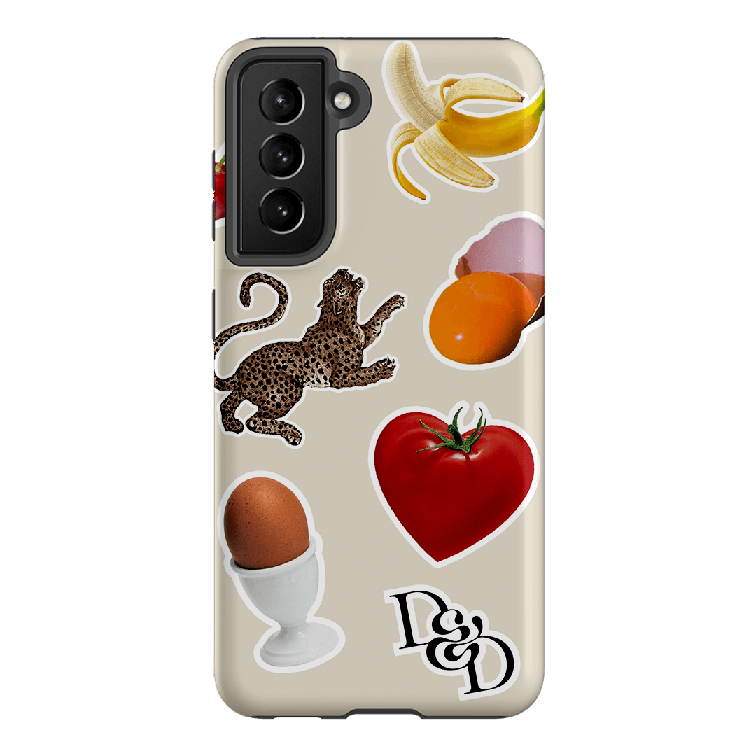 Sunday Stickers Cream Printed Phone Cases Samsung Galaxy S21 / Armoured by Desmond & Dempsey - The Dairy