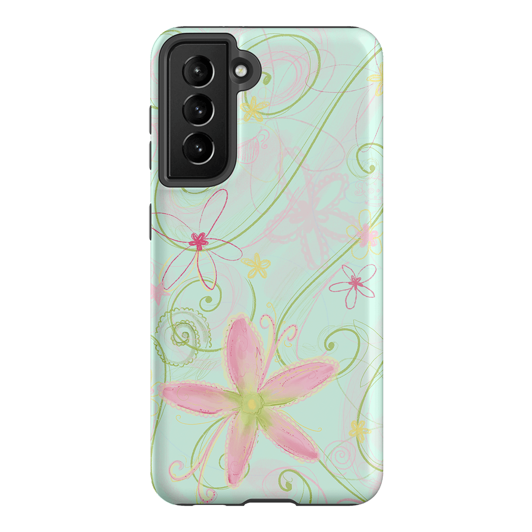 Swirl Blue Printed Phone Cases Samsung Galaxy S21 / Armoured by Kayla Carr - The Dairy