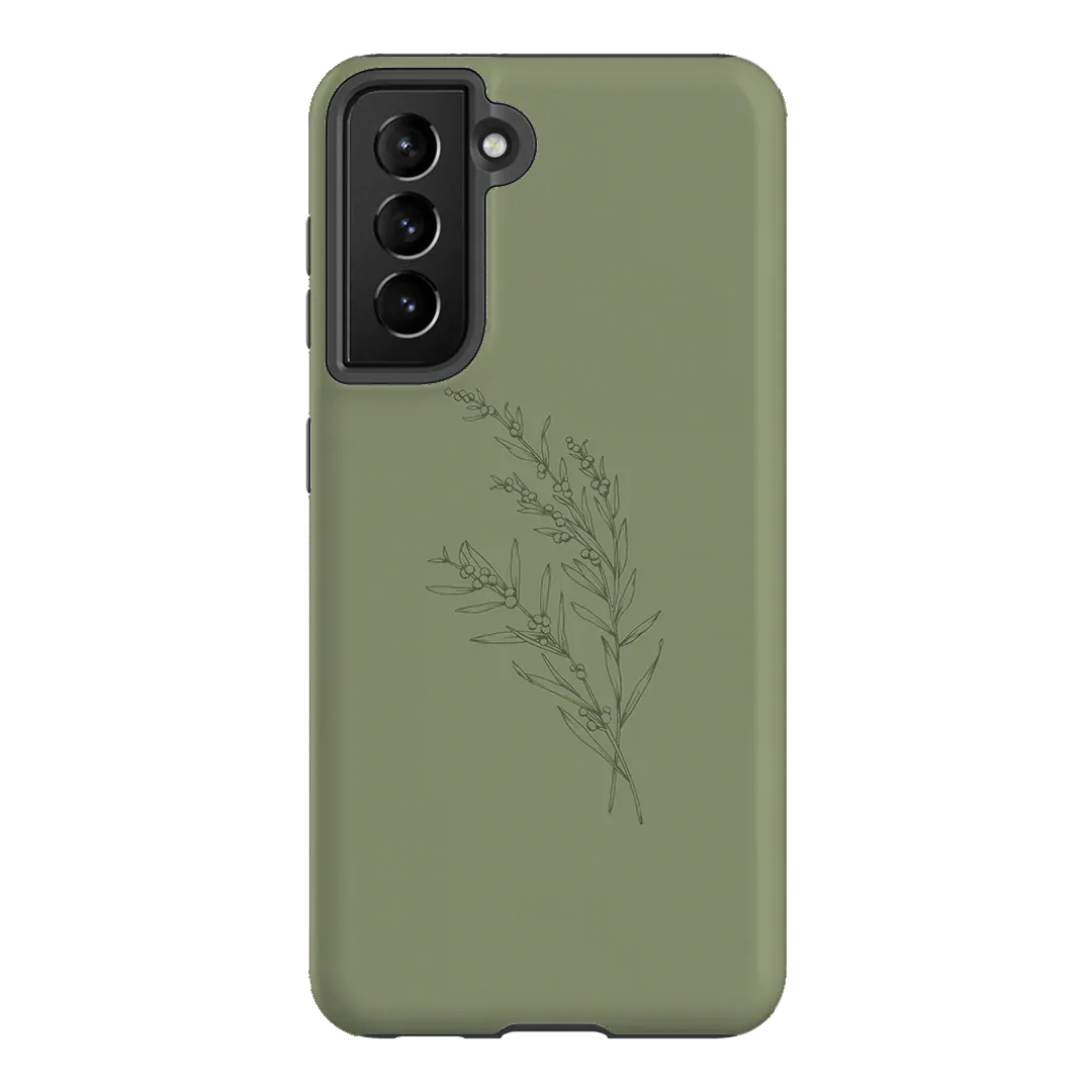 Khaki Wattle Printed Phone Cases Samsung Galaxy S21 / Armoured by Typoflora - The Dairy