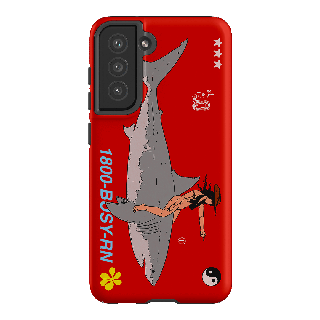1800-Busy Rn in Red Printed Phone Cases Samsung Galaxy S21 FE / Armoured by Easty Beasty - The Dairy