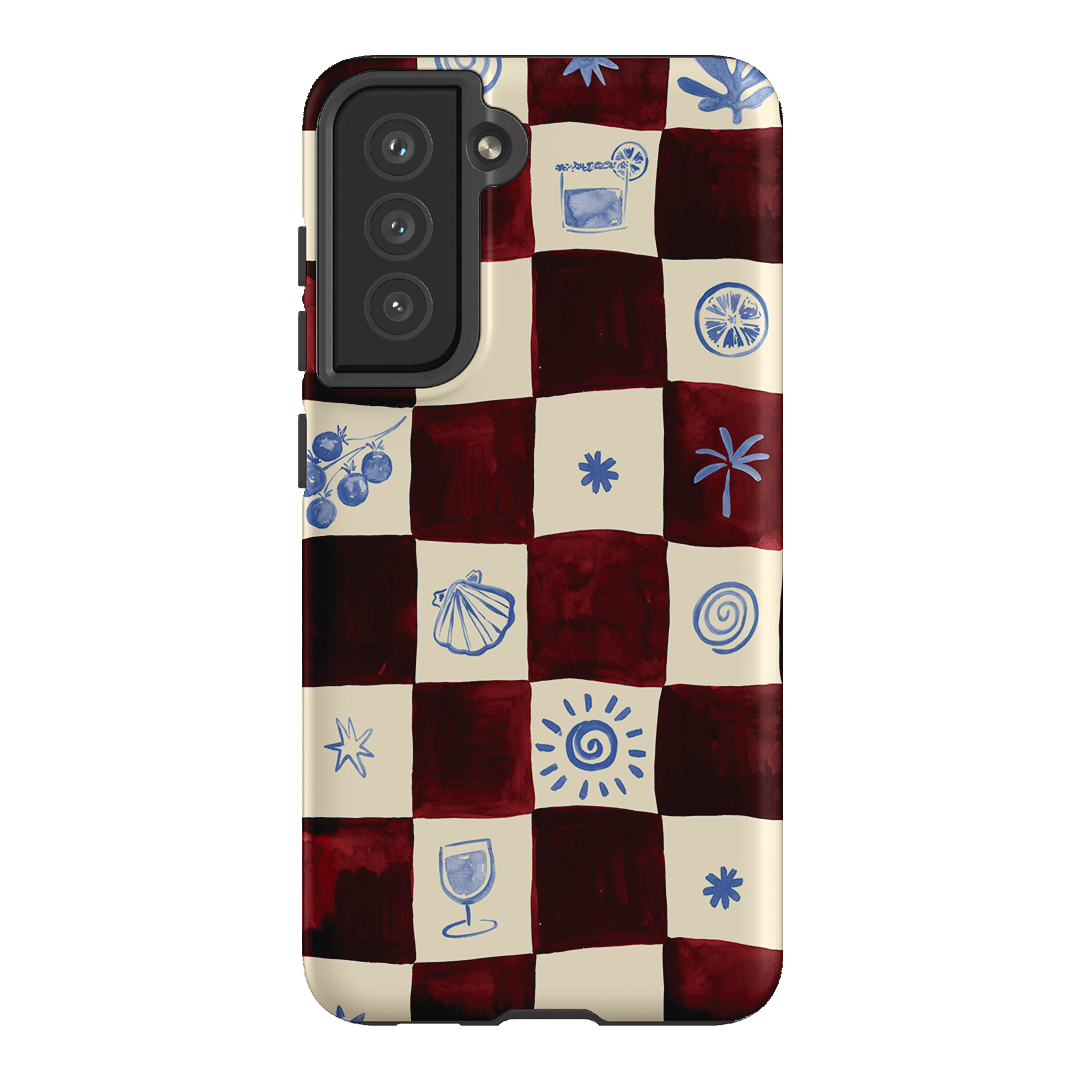 Afternoon Mezze Maroon Printed Phone Cases Samsung Galaxy S21 FE / Armoured by Charlie Taylor - The Dairy