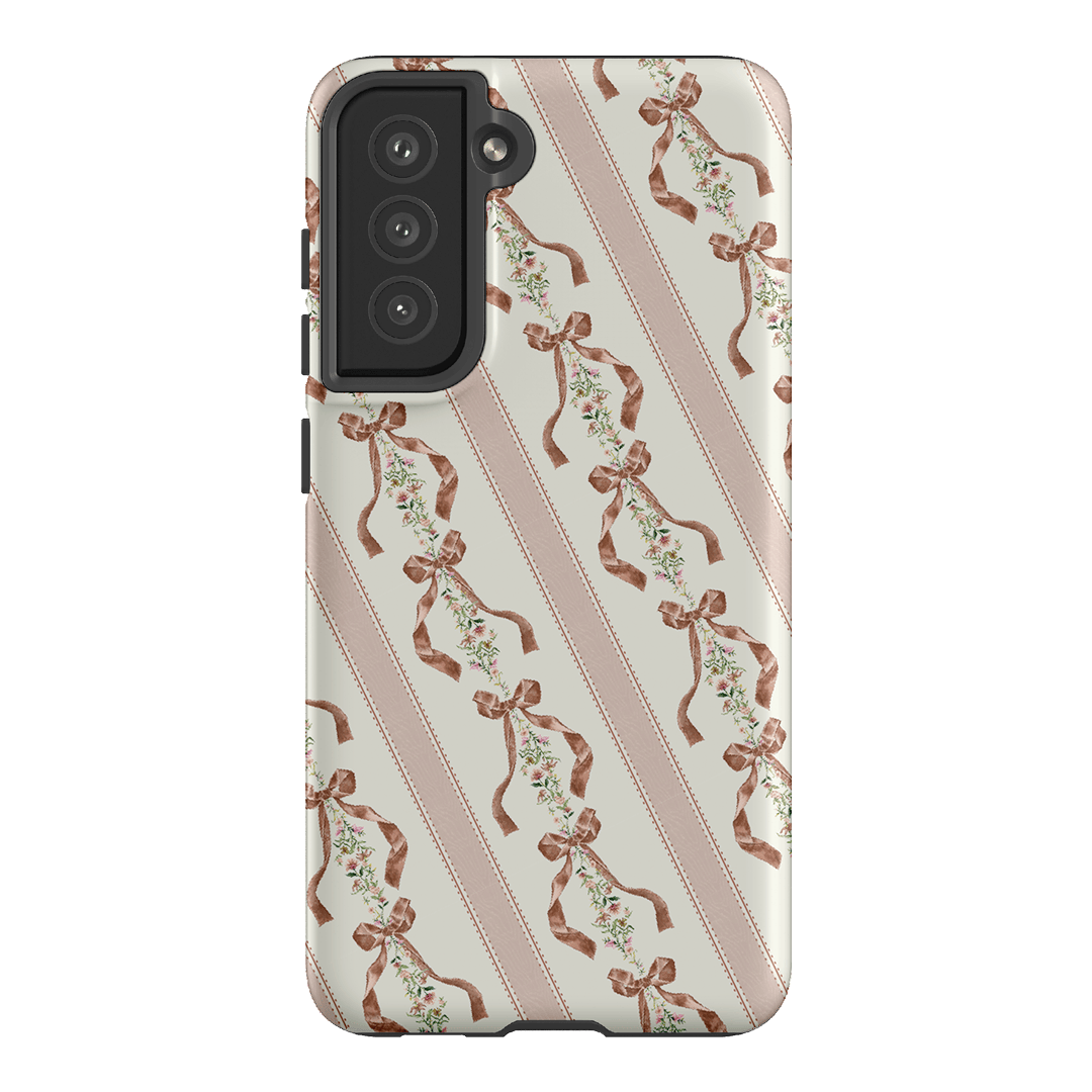 Bow Stripe Printed Phone Cases Samsung Galaxy S21 FE / Armoured by Veronica Tucker - The Dairy