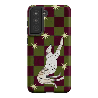 Check Greyhound Green Printed Phone Cases Samsung Galaxy S21 FE / Armoured by Lisa Hu - The Dairy