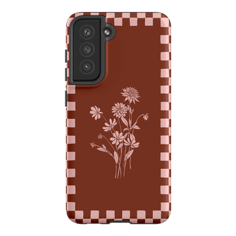 Dahlia Check Printed Phone Cases Samsung Galaxy S21 FE / Armoured by Typoflora - The Dairy