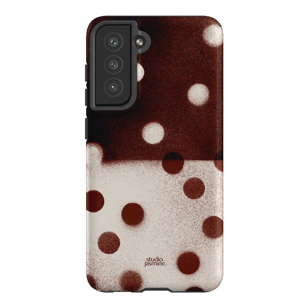 Espresso Polka Dot Printed Phone Cases Samsung Galaxy S21 FE / Armoured by Jasmine Dowling - The Dairy