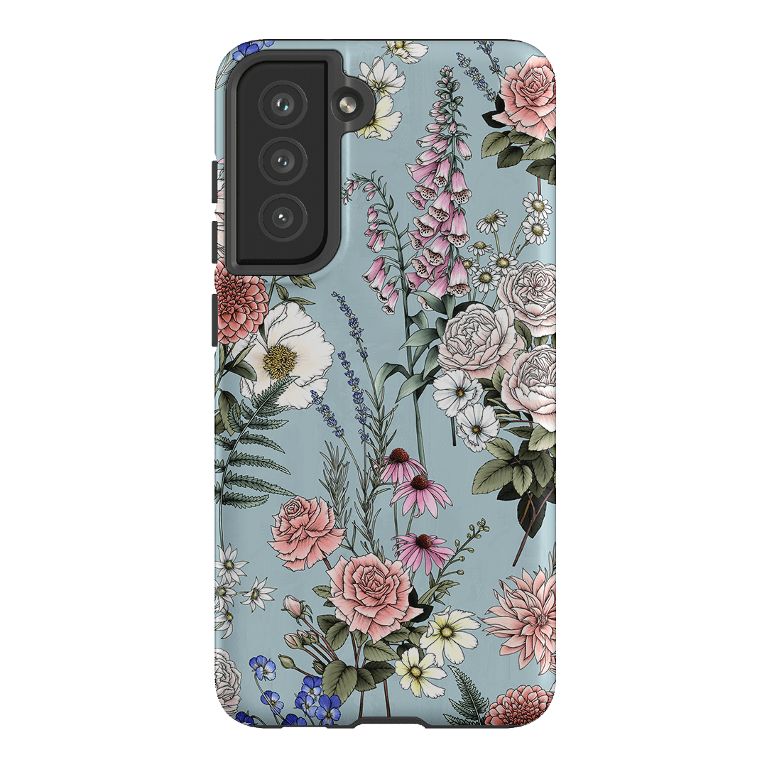 Garden Party Blue Printed Phone Cases Samsung Galaxy S21 FE / Armoured by Typoflora - The Dairy