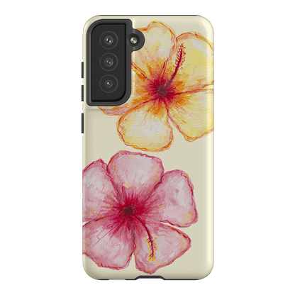 Hibiscus Flower Yellow Printed Phone Cases Samsung Galaxy S21 FE / Armoured by BG. Studio - The Dairy