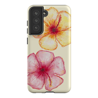 Hibiscus Flower Yellow Printed Phone Cases Samsung Galaxy S21 FE / Armoured by BG. Studio - The Dairy