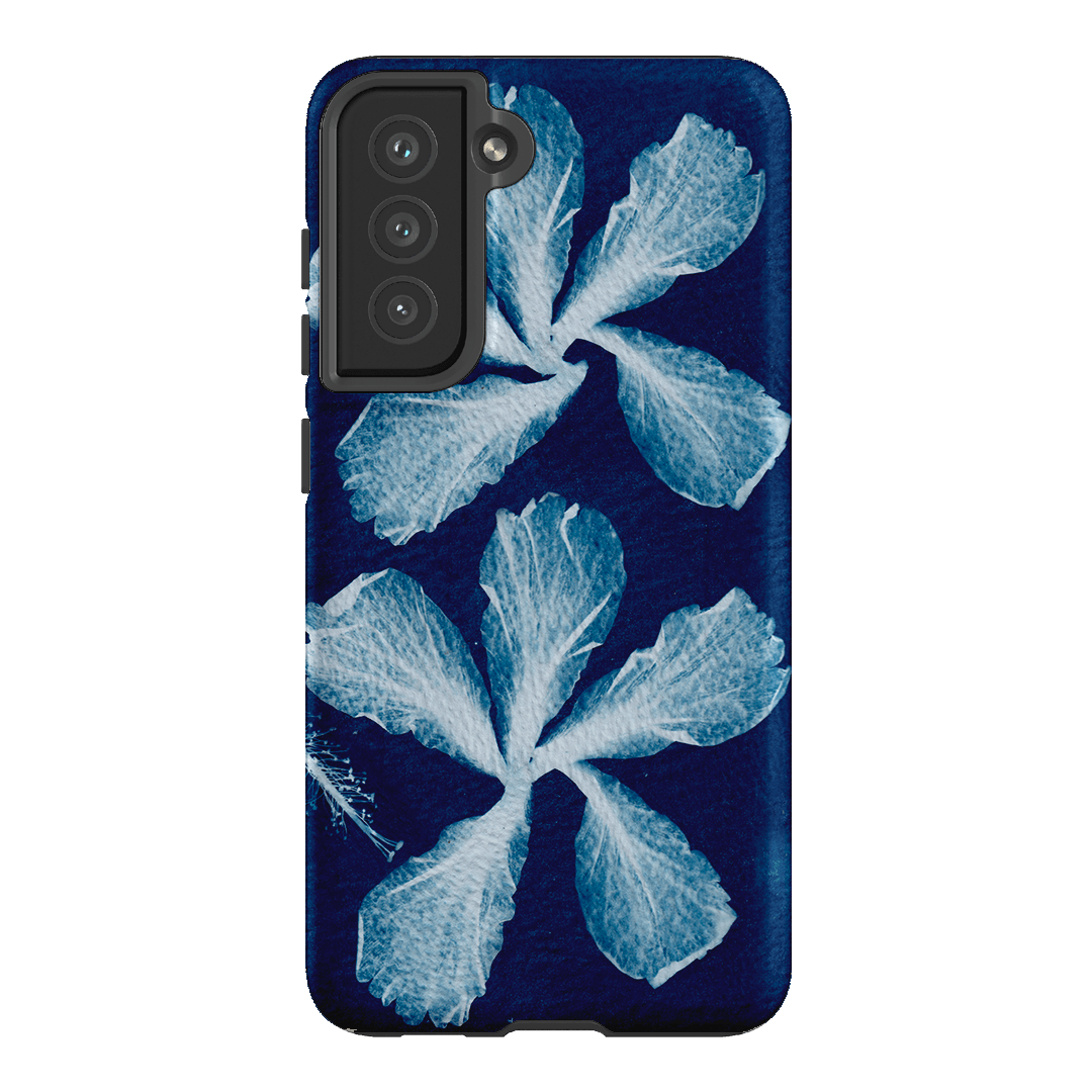 Hibiscus Cyanotype Printed Phone Cases Samsung Galaxy S21 FE / Armoured by Sally Hungerford - The Dairy