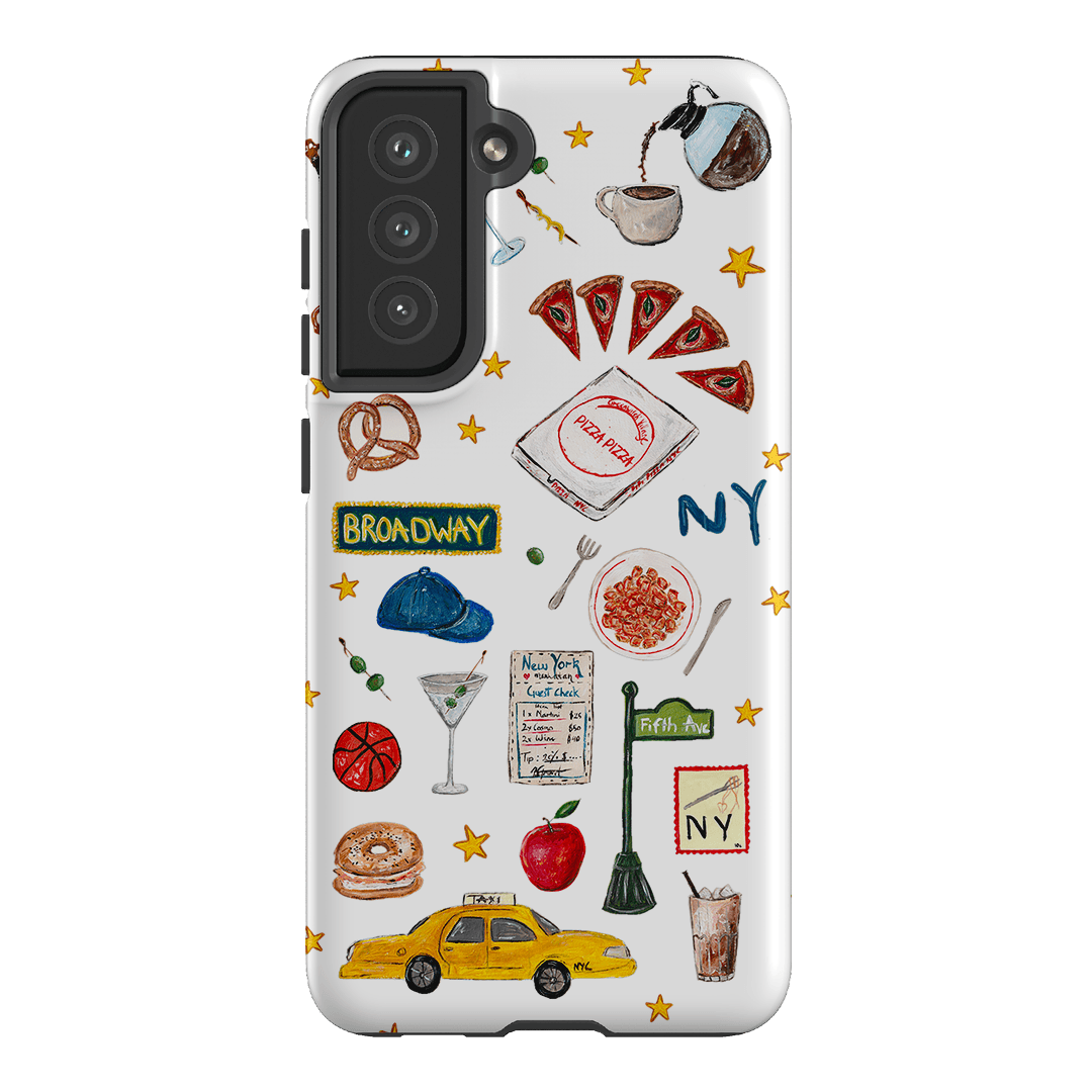 NYC White Printed Phone Cases Samsung Galaxy S21 FE / Armoured by BG. Studio - The Dairy