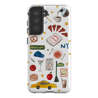 NYC White Printed Phone Cases Samsung Galaxy S21 FE / Armoured by BG. Studio - The Dairy