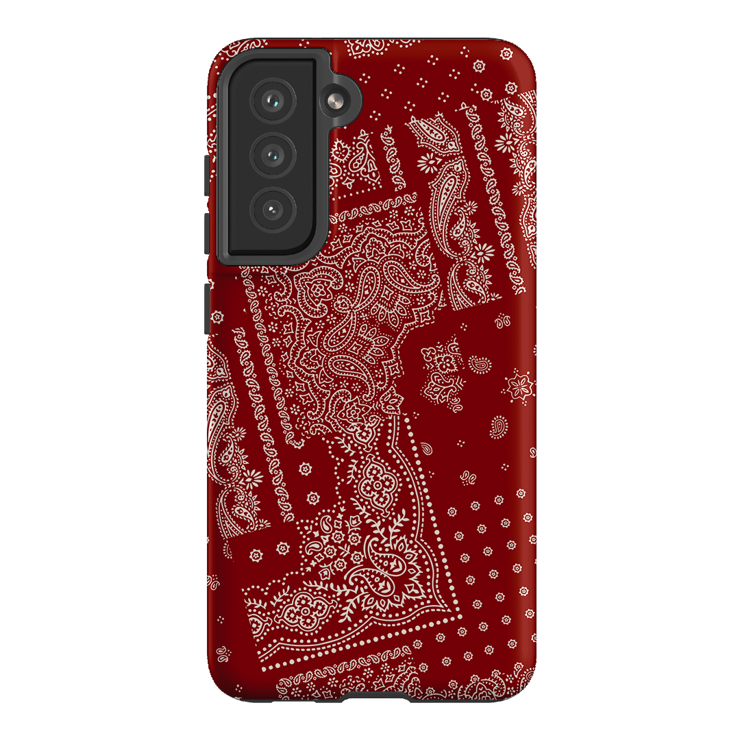 Paisley Crimson Printed Phone Cases Samsung Galaxy S21 FE / Armoured by The Dairy - The Dairy