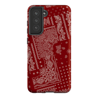 Paisley Crimson Printed Phone Cases Samsung Galaxy S21 FE / Armoured by The Dairy - The Dairy