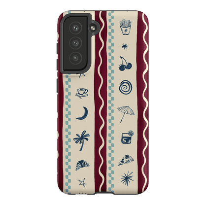 Summer Snacks Burgundy Printed Phone Cases Samsung Galaxy S21 FE / Armoured by Charlie Taylor - The Dairy