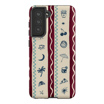 Summer Snacks Burgundy Printed Phone Cases Samsung Galaxy S21 FE / Armoured by Charlie Taylor - The Dairy