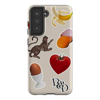 Sunday Stickers Cream Printed Phone Cases Samsung Galaxy S21 FE / Armoured by Desmond & Dempsey - The Dairy