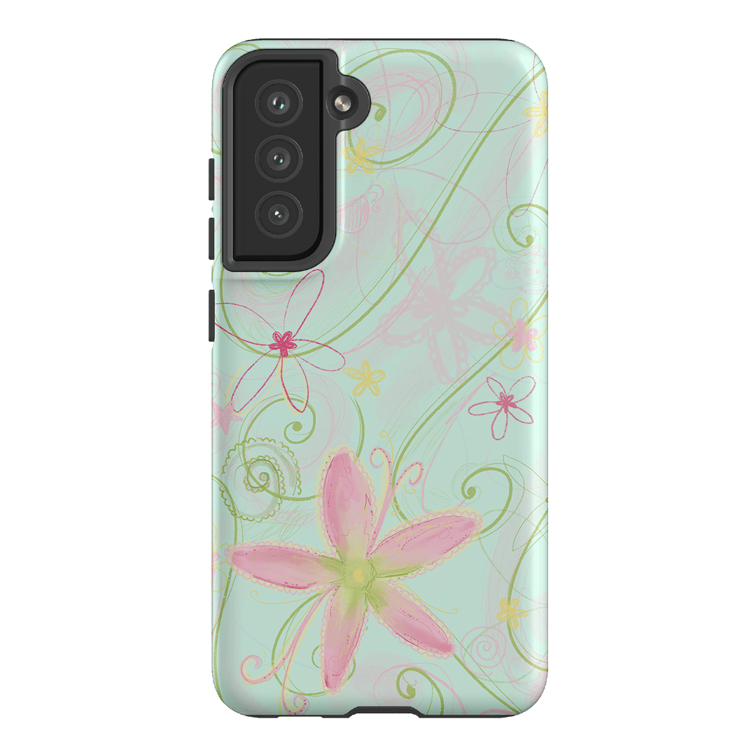 Swirl Blue Printed Phone Cases Samsung Galaxy S21 FE / Armoured by Kayla Carr - The Dairy