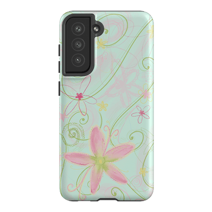 Swirl Blue Printed Phone Cases Samsung Galaxy S21 FE / Armoured by Kayla Carr - The Dairy
