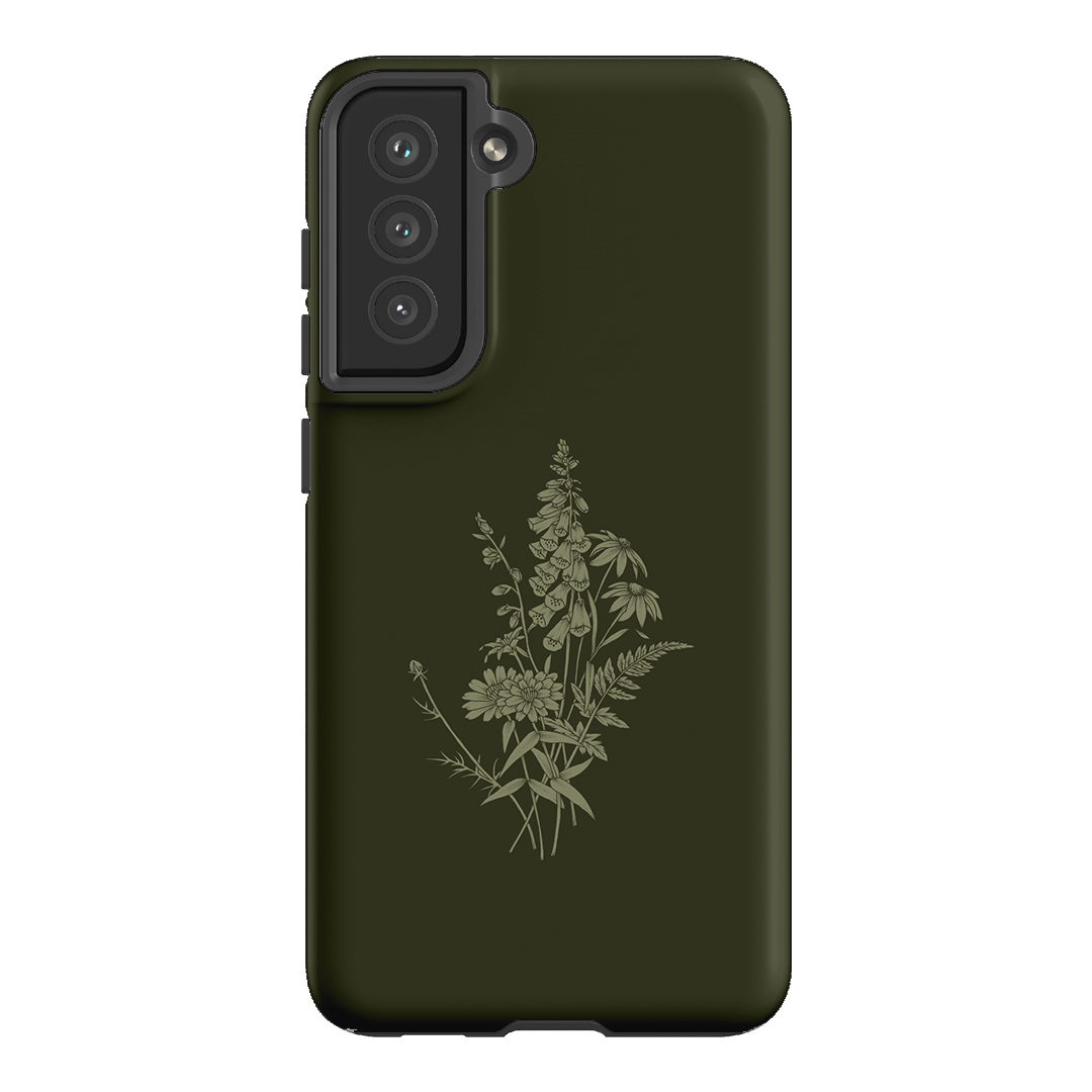 Wildflowers Olive Printed Phone Cases Samsung Galaxy S21 FE / Armoured by Typoflora - The Dairy